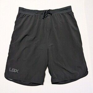 LBX Tactical Black Performance Shorts Mens Size Large Lined with Drawstring